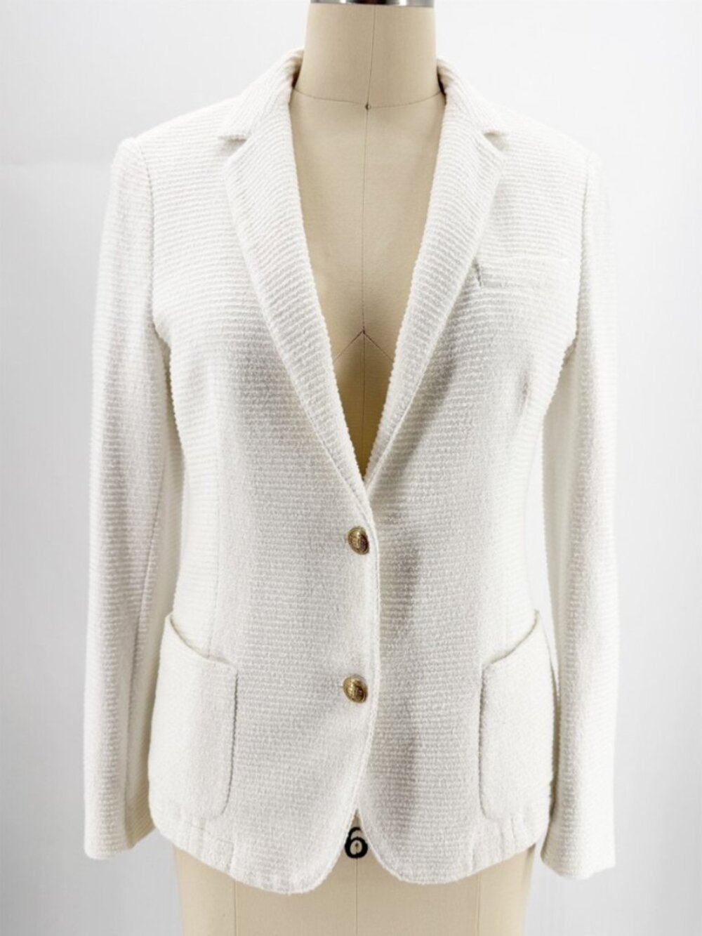 Eleventy womens white tweed blazer 4